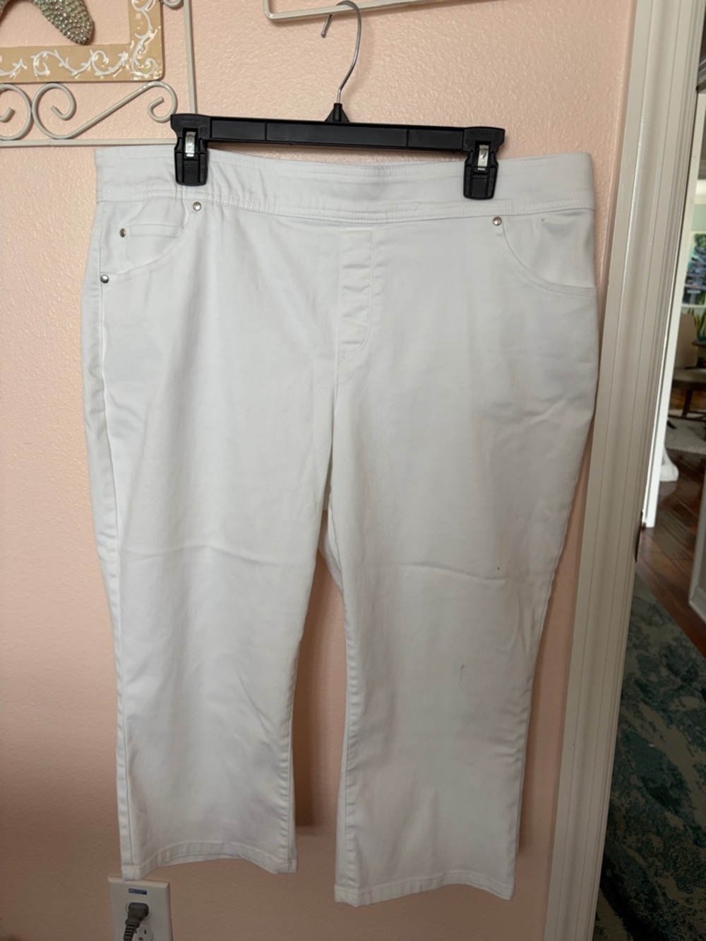 Kim Rogers White Cropped Stretch Jeans